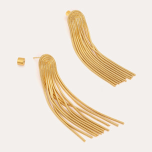 Pendientes Waterfall Acero Baño Oro