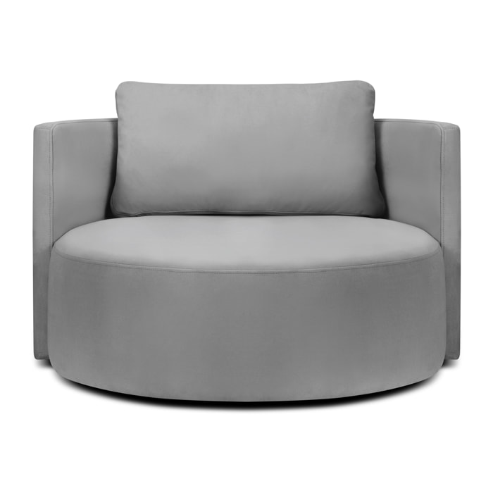 Fauteuil pivotant "Adam" en velours gris