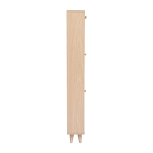 Meuble à chaussures finition bois clair chêne et métal doré L90 cm SILVESTRE