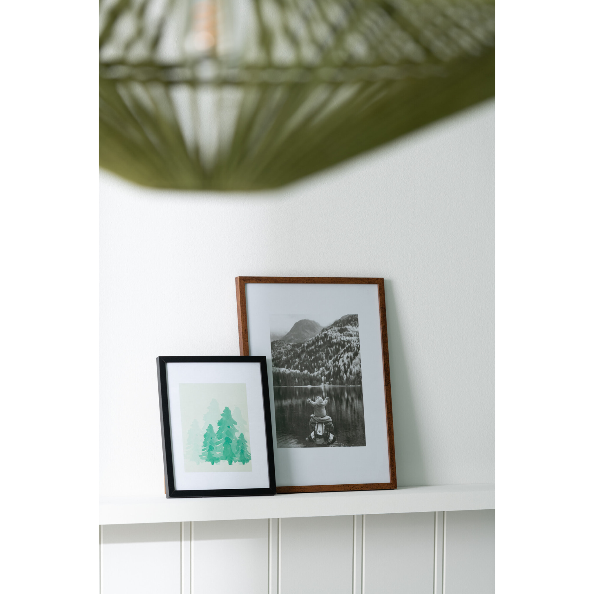 J-Line cadre photo Basic - bois - noir - moyen - 2 pièces