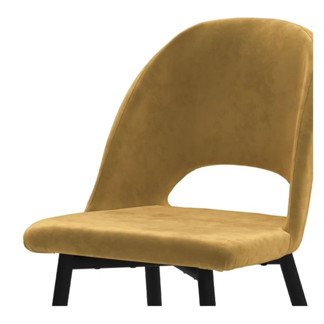 Lot de 2 chaises en velours jaune et pieds en métal noir - Pénélope