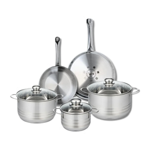 Ensemble de 2 Poêles de cuisson 24 et 28 cm et 3 faitouts 16, 20 et 24 cm Elo Profi Brillant