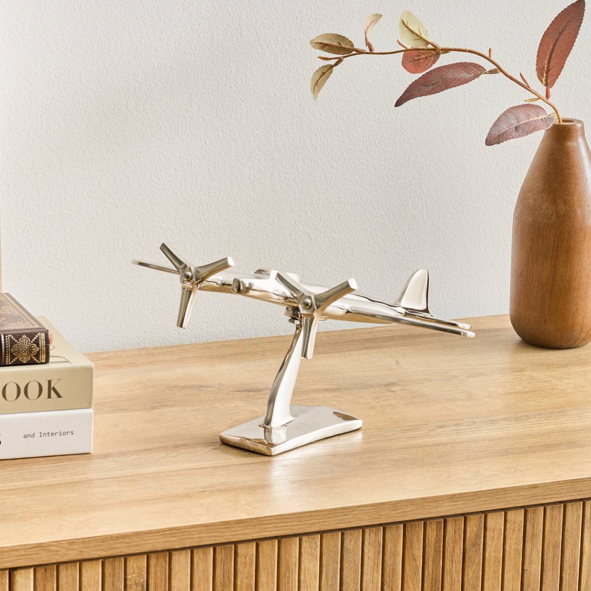 Avion déco Flavie H.30cm argent