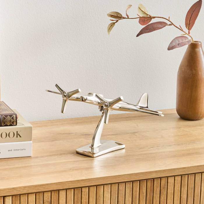 Avion déco Flavie H.30cm argent