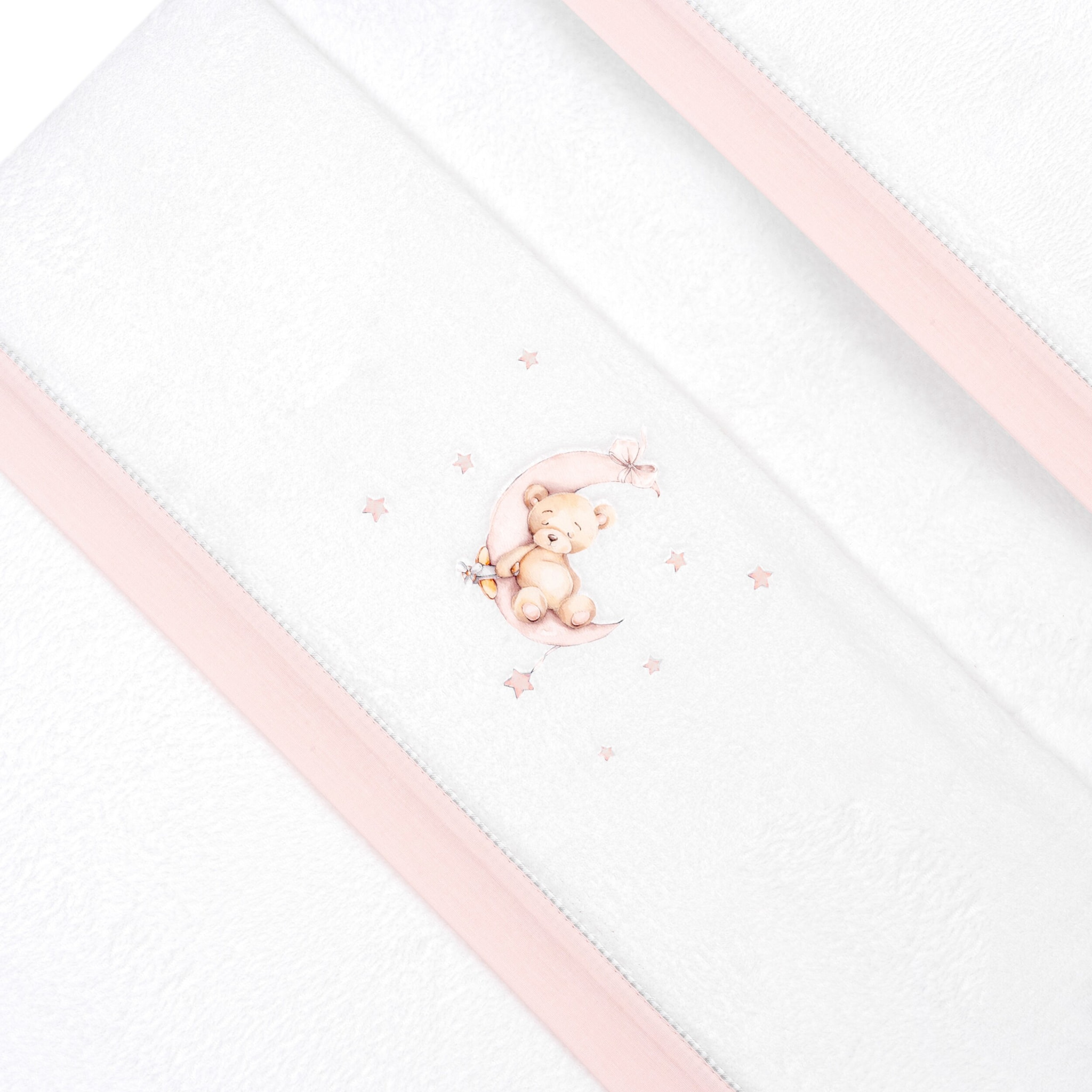 Triptico Coche Coralina Estampado Oso Luna Estrellas Bco/Rosa