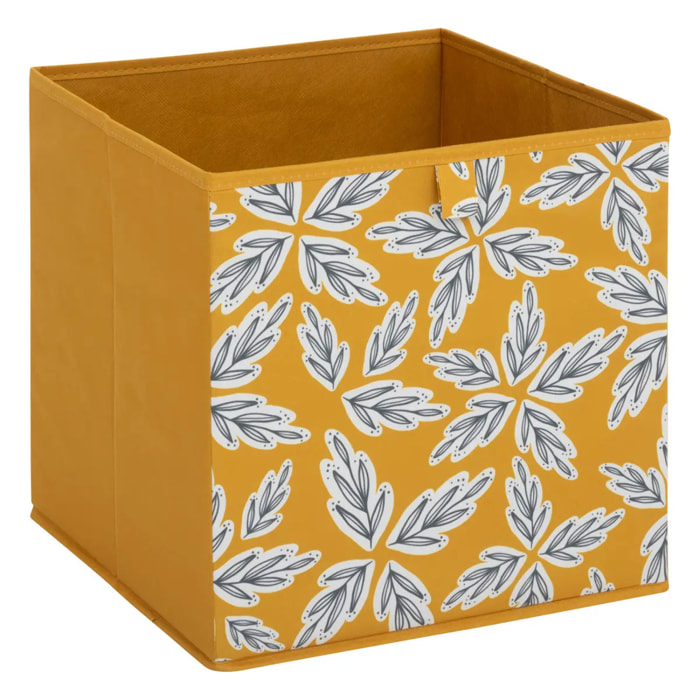 Boîte de rangement "Mix  n  Modul" motif folia jaune 31x31cm