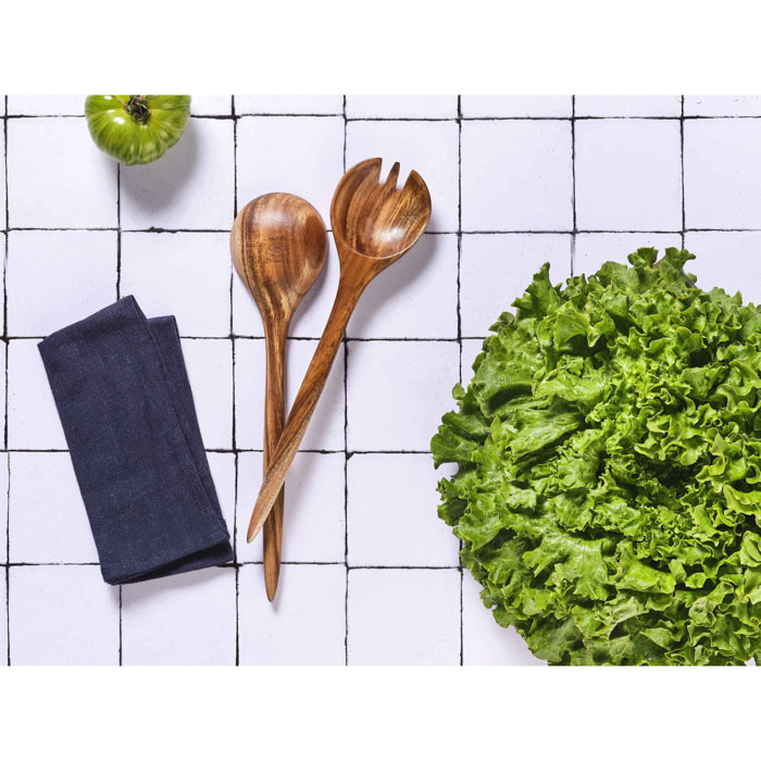 Couverts à salade en bois d'acacia ROLF