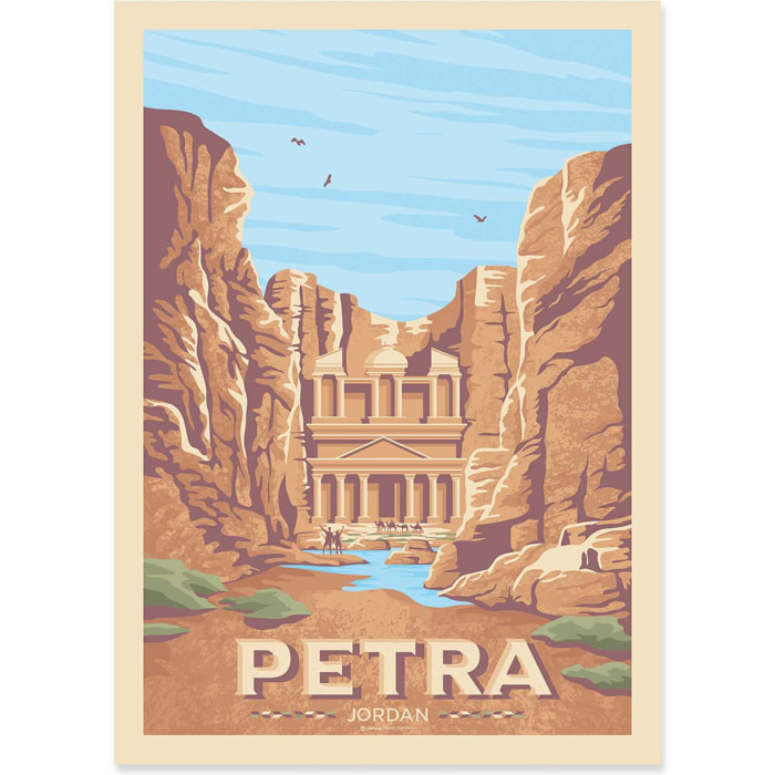 Affiche - Petra Jordanie - Olahoop Travel Posters