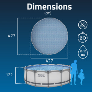 Bestway Piscine hors sol - Ronde - Steel Pro Max - 427 x 122 cm - Sans accessoires