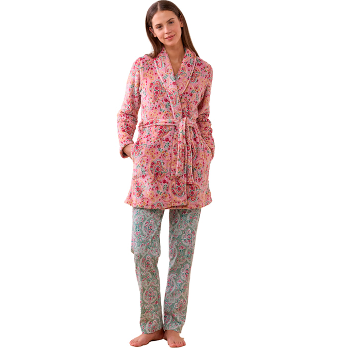 Vestaglia donna sofy in coral con fusciacca Noidinotte