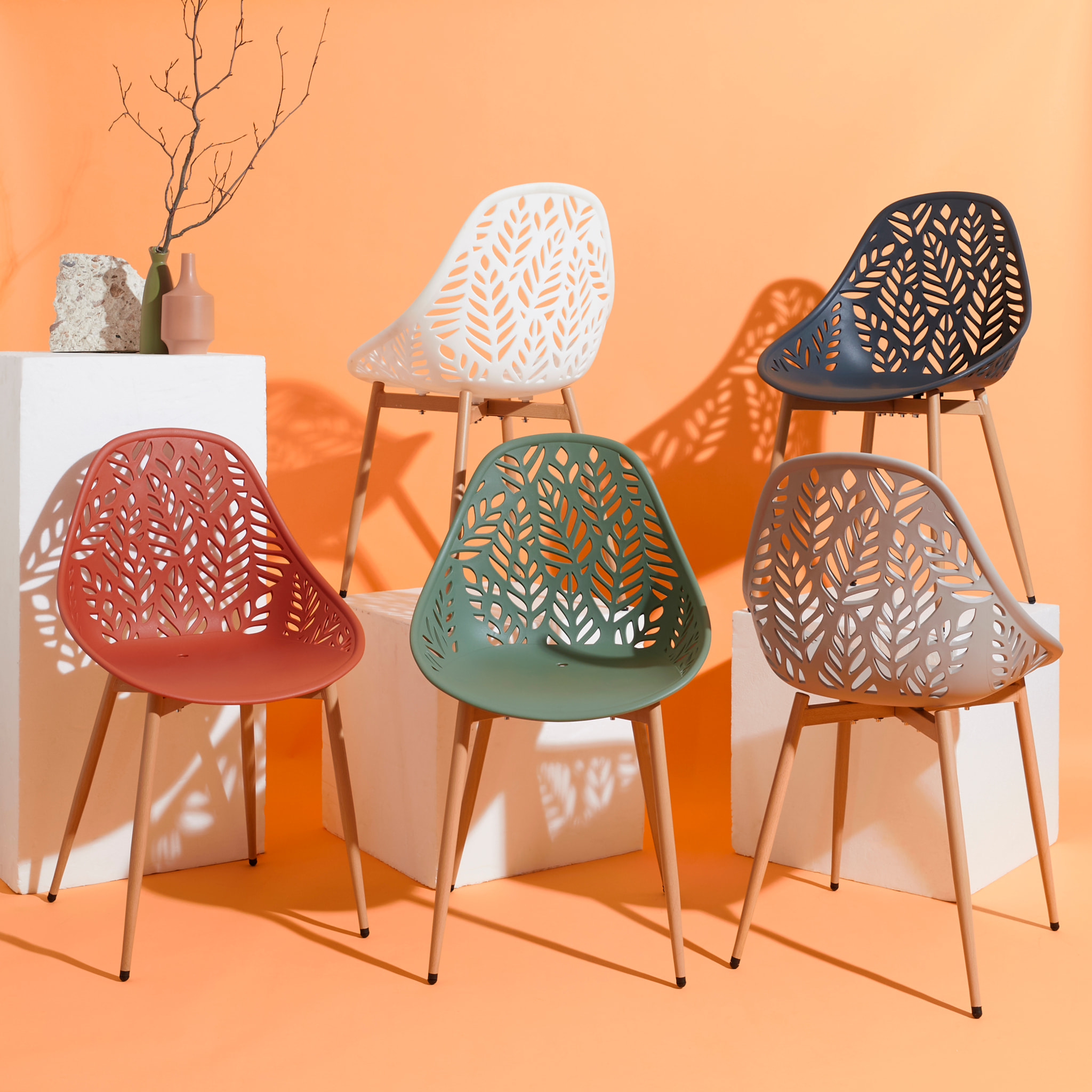 Chaise Lucena Terracotta - Lot De 4