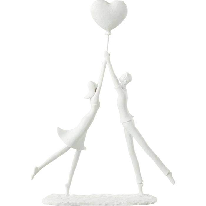 J-Line Couple Debout Cœur Ballon Blanc