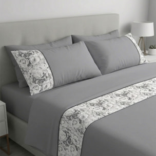 Completo letto Armonie IPERSAN Puro Cotone Classic Elegance Grigio