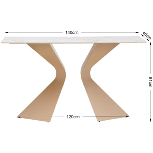 Console Gloria 140x45cm macchiato grès blanc Kare Design