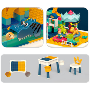 Tavolo Educativo con Blocchi da Costruzione. 209 pezzi.