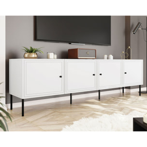 Lavaggi - meuble tv - 4 portes - 200 cm - Blanc