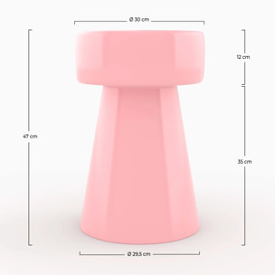 Table d'appoint ronde en métal rose D30 cm - Athéna