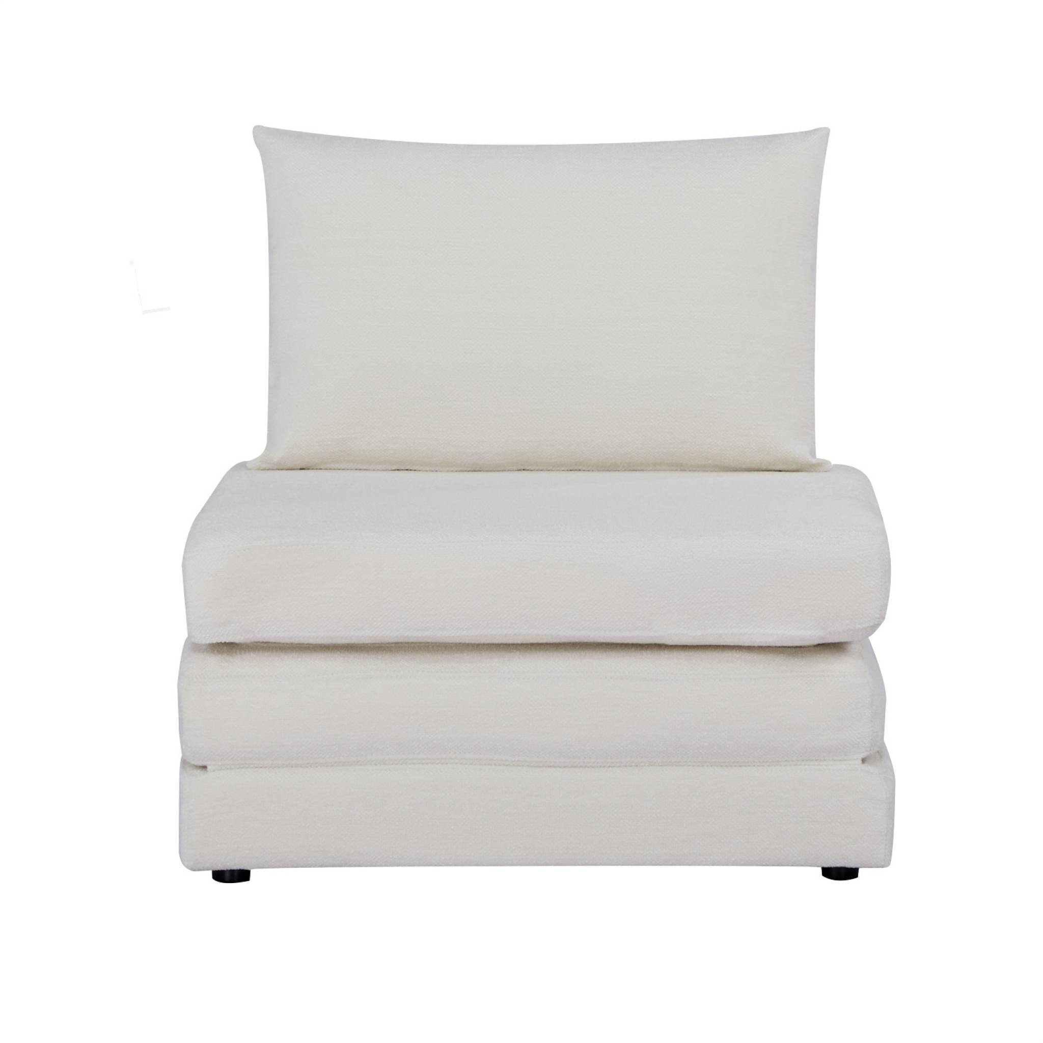 Chauffeuse matelas convertible blanc cassé tissu chenille 1 place Fold