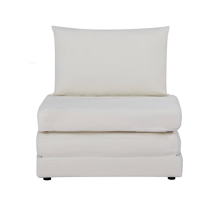 Chauffeuse matelas convertible blanc cassé tissu chenille 1 place Fold