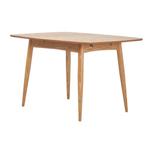 Table à manger extensible rectangulaire en bois clair L130-160 cm NORDECO