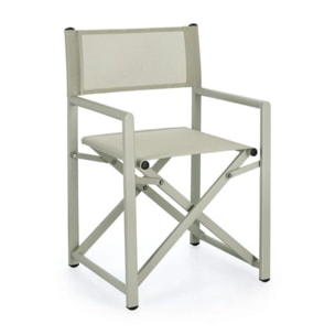 Set di 2 sedie TAYLOR in alluminio verde chiaro e textilene verde chiaro, pieghevoli