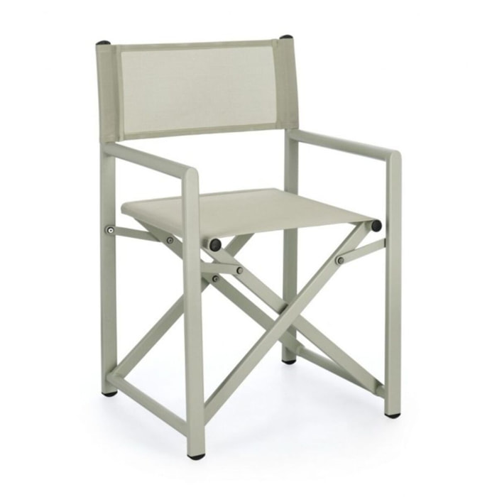 Set di 2 sedie TAYLOR in alluminio verde chiaro e textilene verde chiaro, pieghevoli