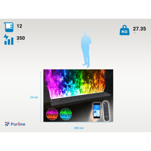 Cheminée décorative avec flamme simulée en différentes couleurs