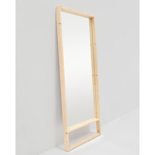 Miroir effet bois massif ton naturel en différentes tailles