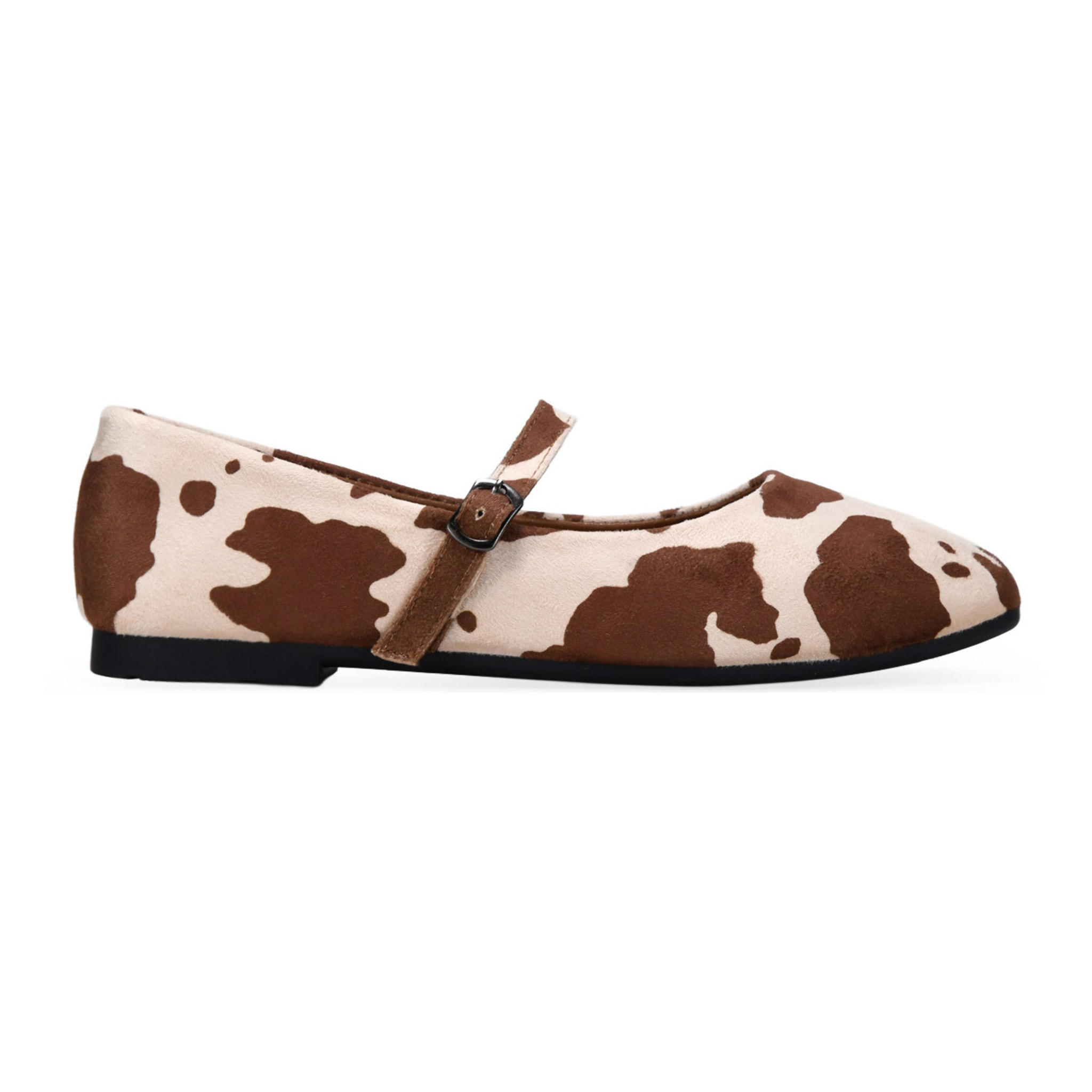 Bailarinas planas con estampado de vaca