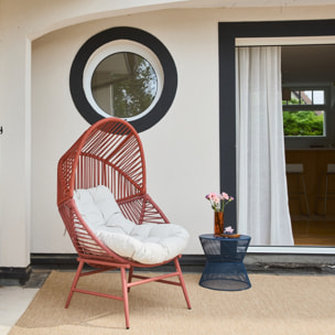 Fauteuil oeuf de jardin acier et résine tressée OVOA