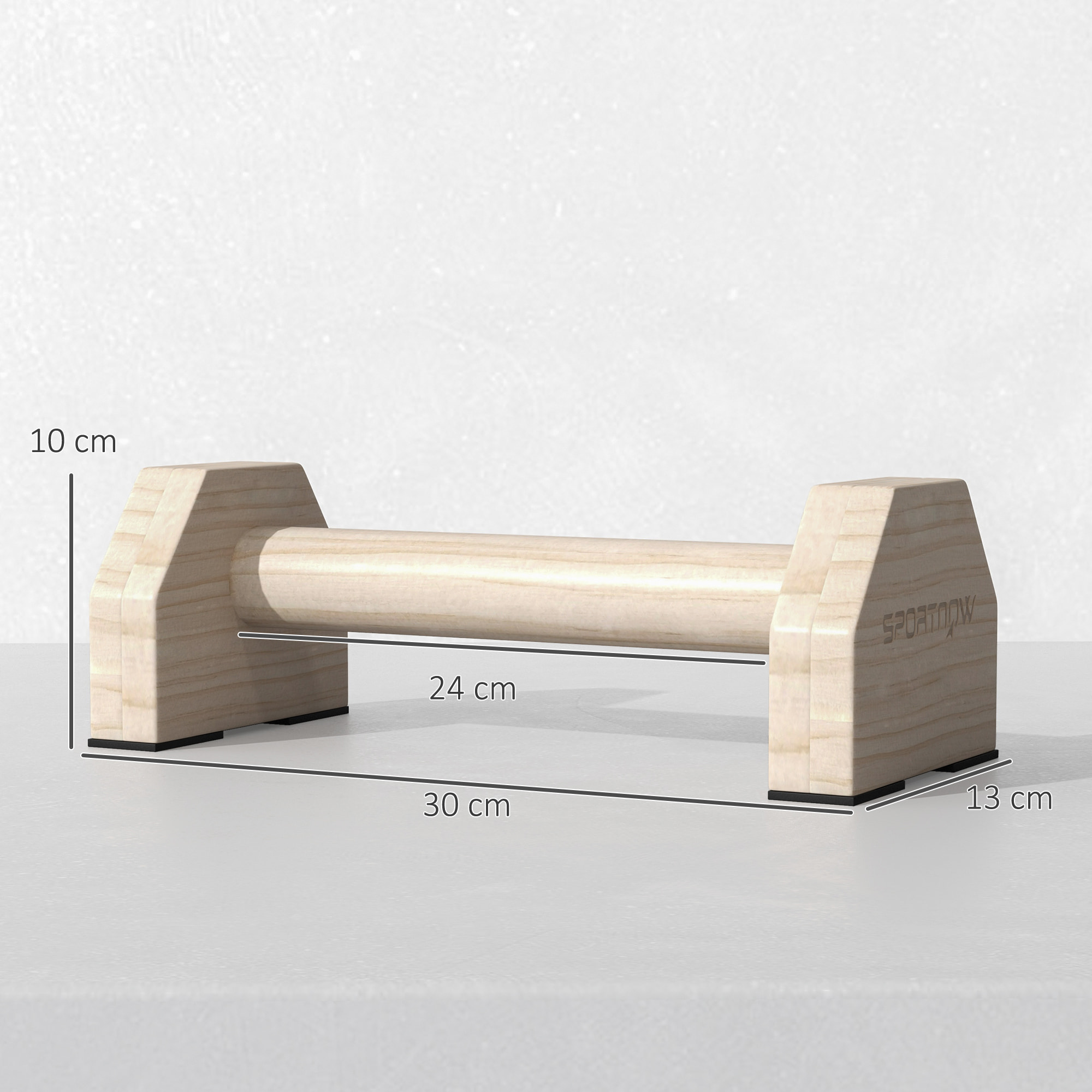 Lot de 2 poignées pour pompe - push-up bars antidérapantes - bois de hêtre