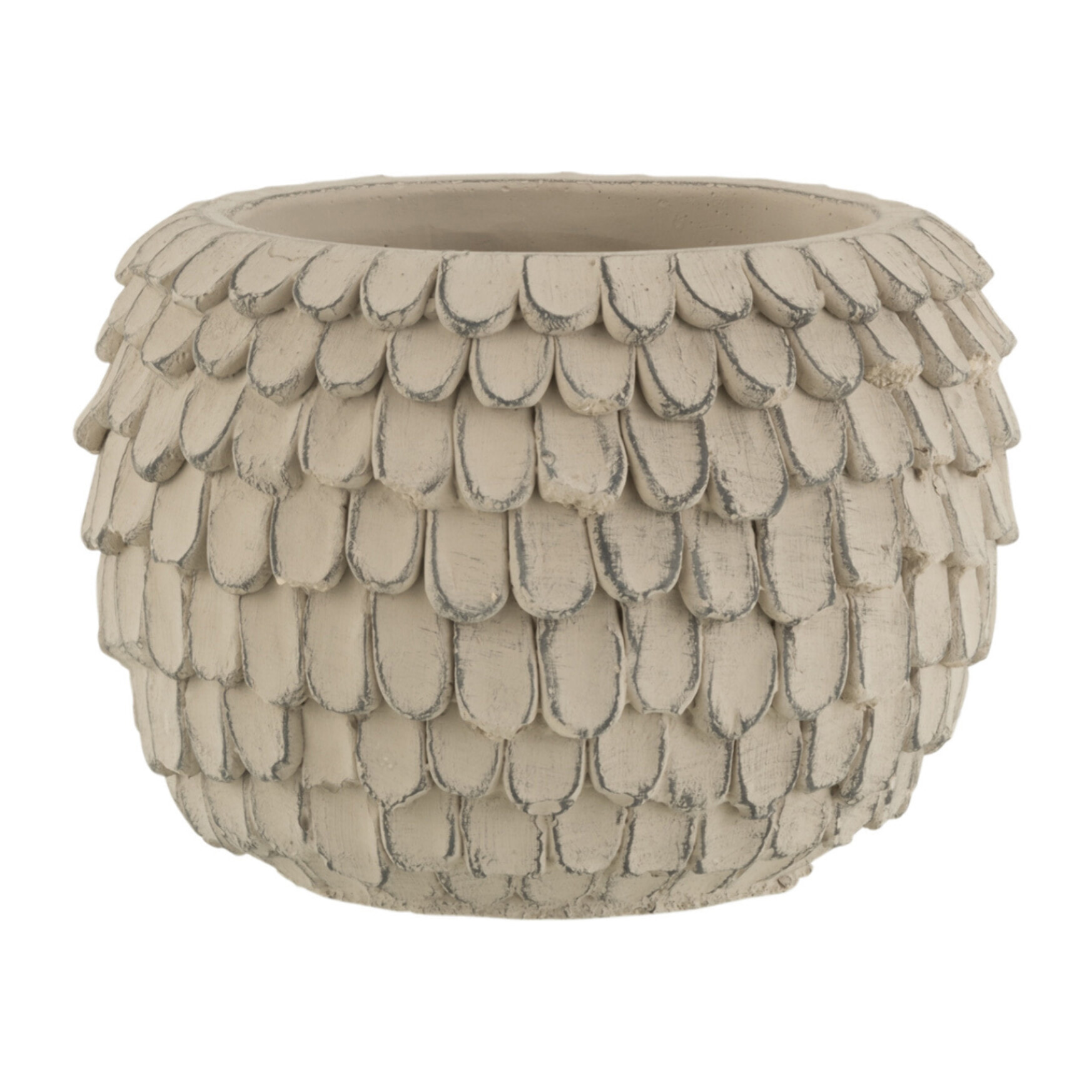 J-Line cache-pot Feuille - ciment - gris clair - small - 2 pièces - Ø 16 cm