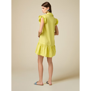 Oltre - Vestido camisero corto de algodón - Amarillo