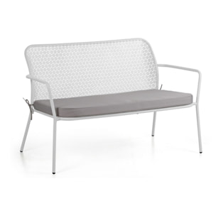 Set da giardino in acciaio con cuscini motivo floreale bianco - Daisy