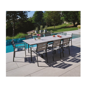 Ensemble table et chaises de jardin  - Gris Perle - CAVALAIRE