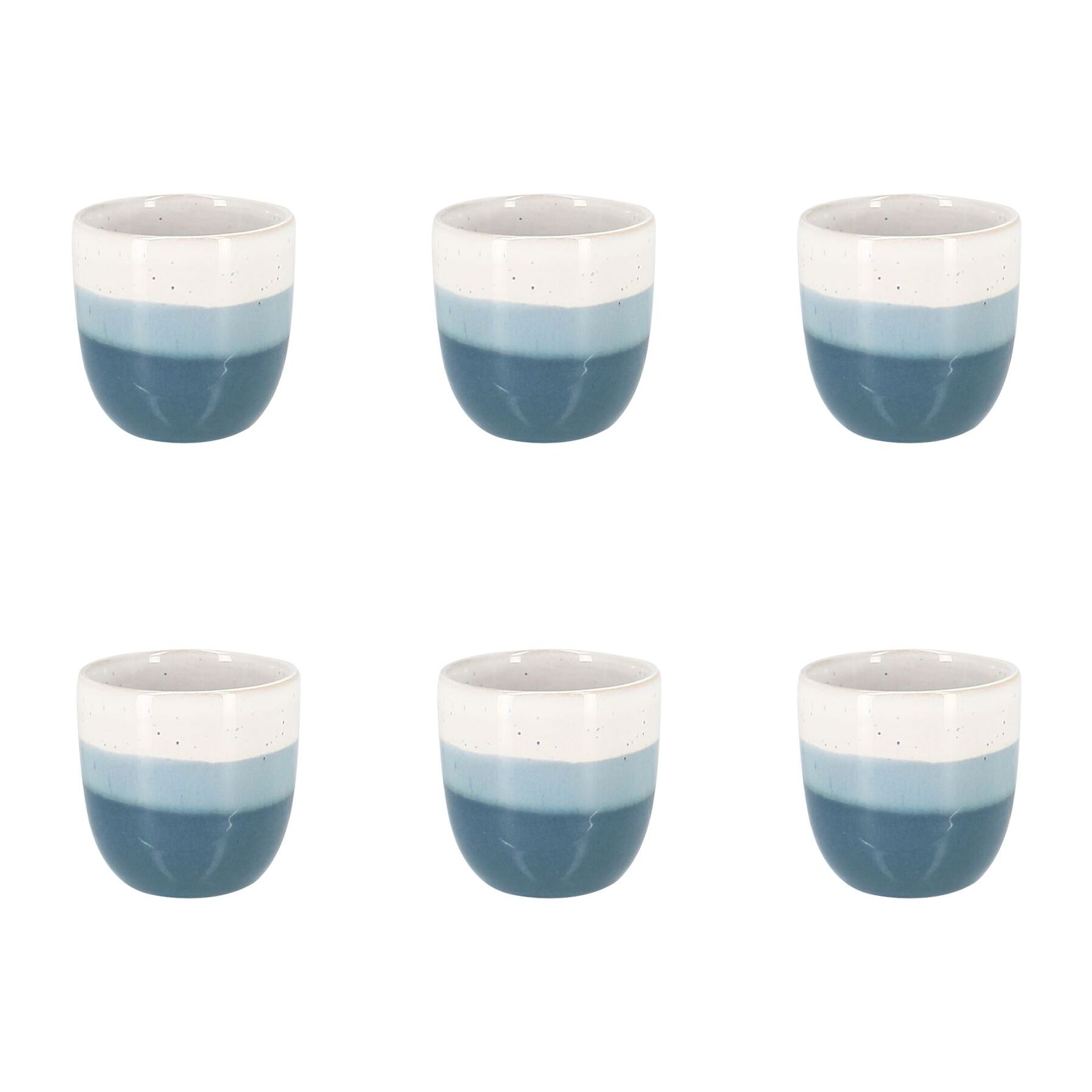 Lot de 6 tasses expresso bleus en grès 11cl RIGA