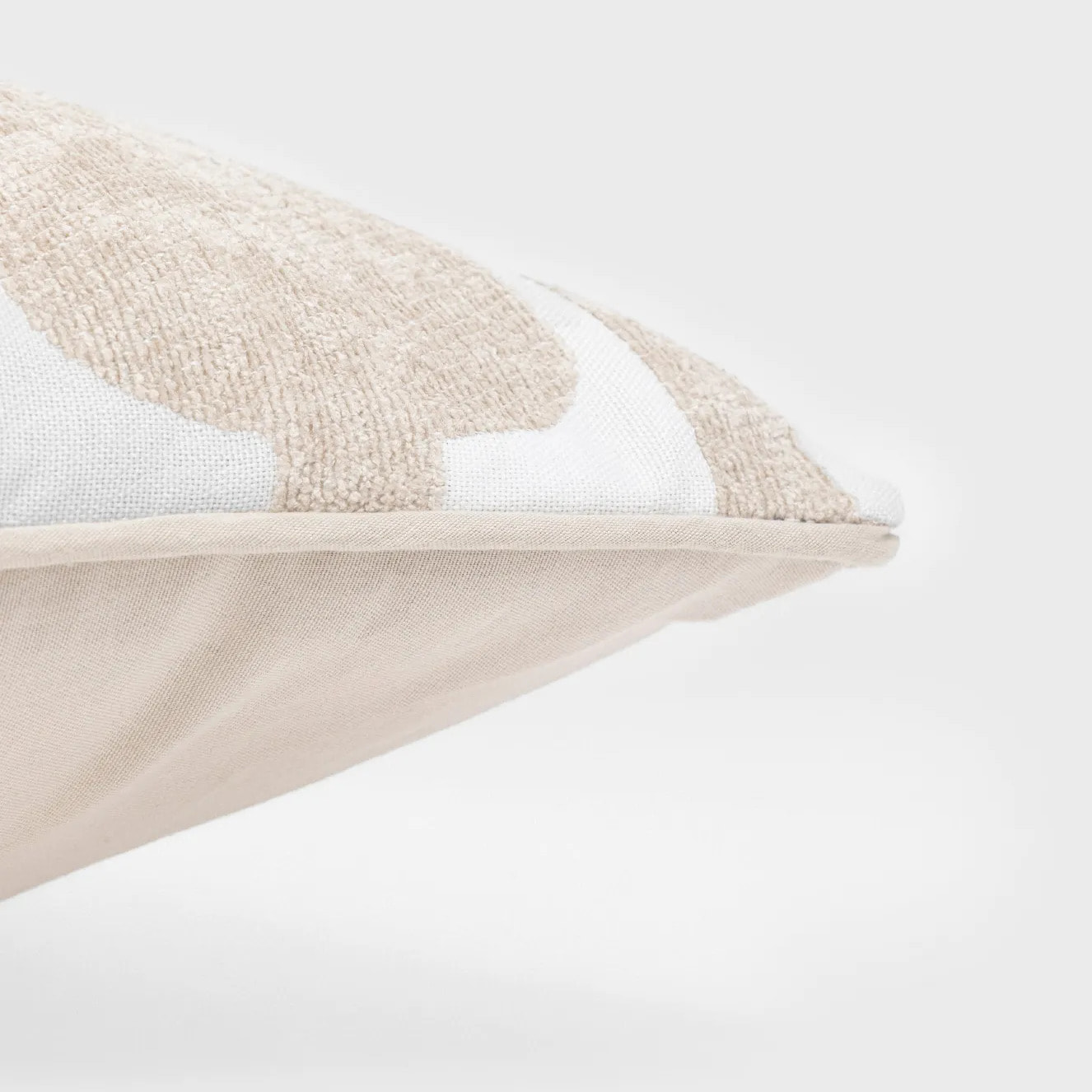 Cojín cuadrante jacquard chenilla Sunnies topo - funda + relleno