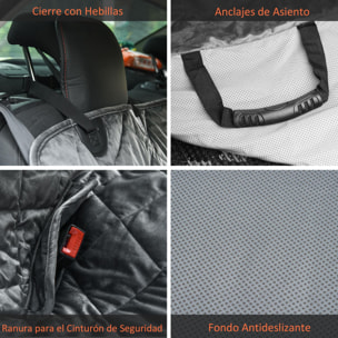 Funda de Asiento de Coche para Perros Antideslizante con Anclajes 160x145cm Gris