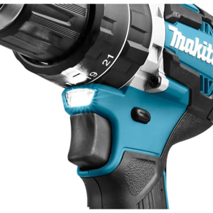 Perceuse visseuse à percussion 18 V Ø 13 mm MAKITA - avec 2 batteries 18V 5.0Ah - chargeur - MakPac - DHP484RTJ