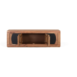 Mueble TV de Madera de Acacia 160 Cm Estilo Rústico Contemporáneo