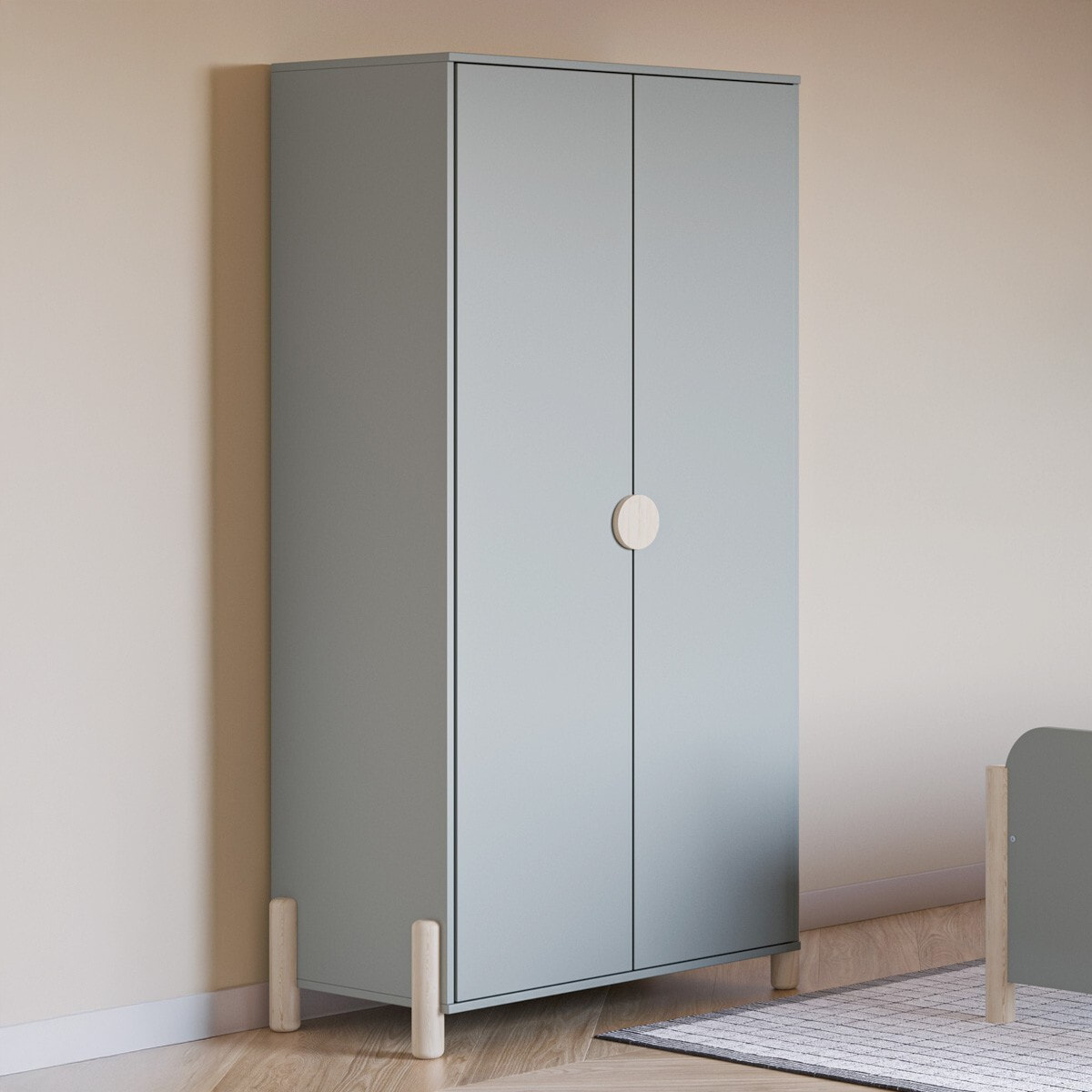 Armoire enfant 2 portes en bois - BASTIEN