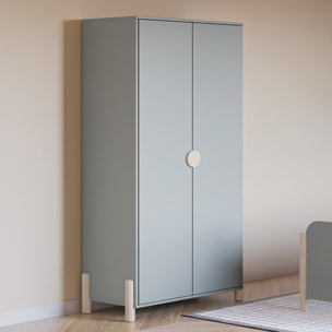 Armoire enfant 2 portes en bois - BASTIEN