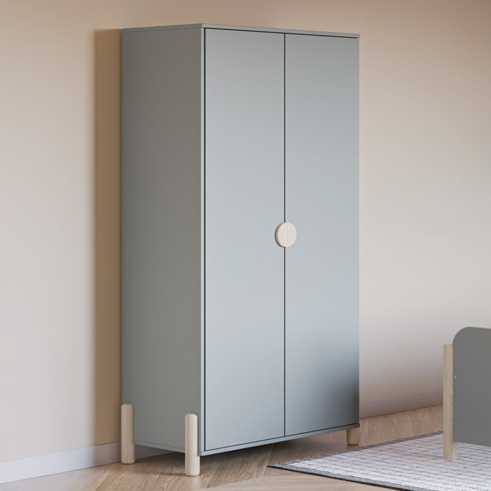 Armoire enfant 2 portes en bois - BASTIEN