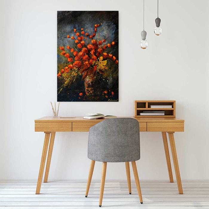 Tableau vase fleurs orange Tableau plexiglas