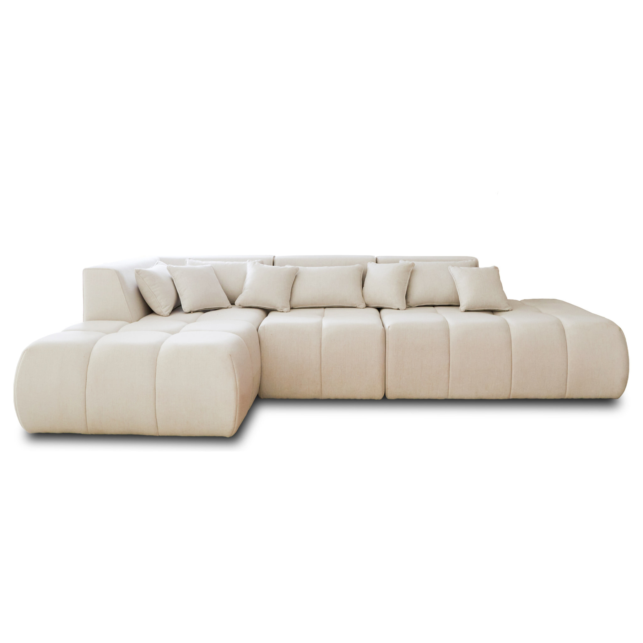 Caracas - canapé modulable d'angle gauche - 5 places - en tissu - Beige