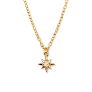 Collar Mini Star Plata Baño Oro