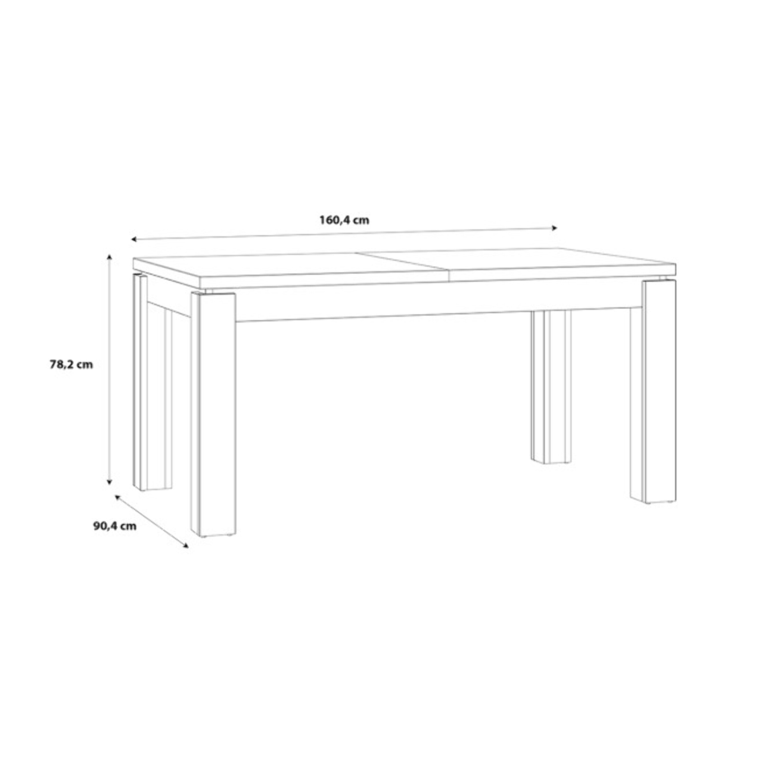 Table extensible 160/206cm en bois effet chêne & noir - FACTORY