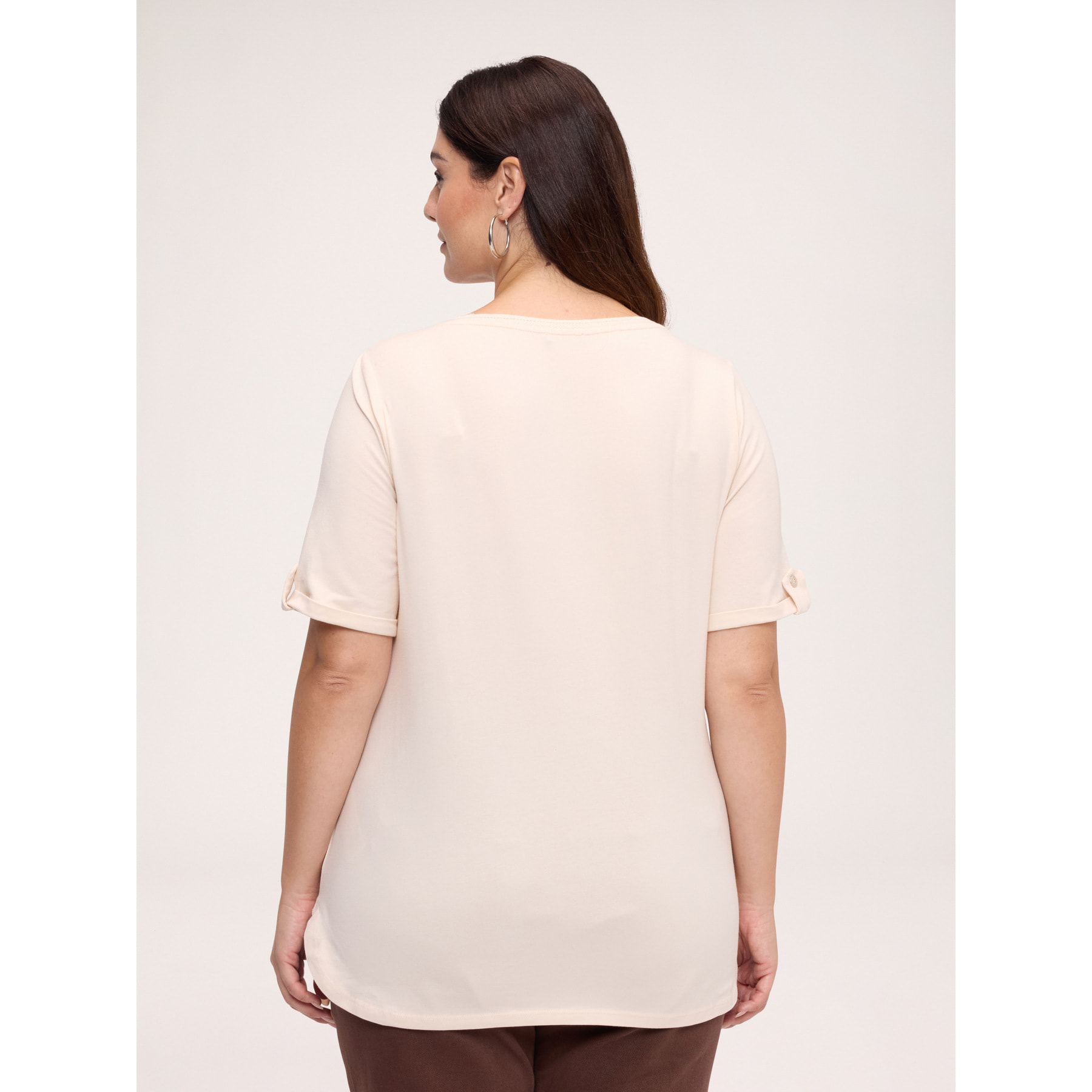 Fiorella Rubino - T-shirt in cotone con scritta motivazionale - Beige