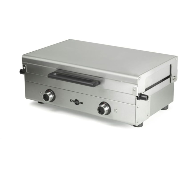 Plancha électrique KRAMPOUZ Club inox 2 brûleurs à poser, 65.5x39.5 cm