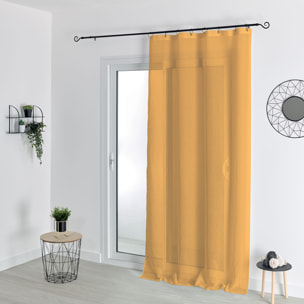 Voilage à anneaux noirs amovibles - Jaune Ocre